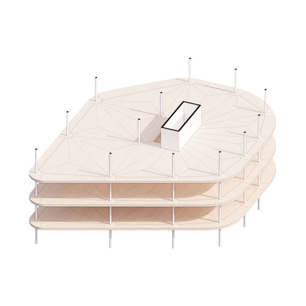 Implementation of the Universal Timber Slabs in an exemplary building layout